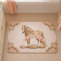 Girl Peach Floral Horse Personalised Shabby Chic