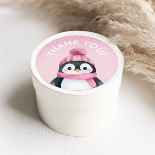 Girl Penguin Winter Party Favour Stickers