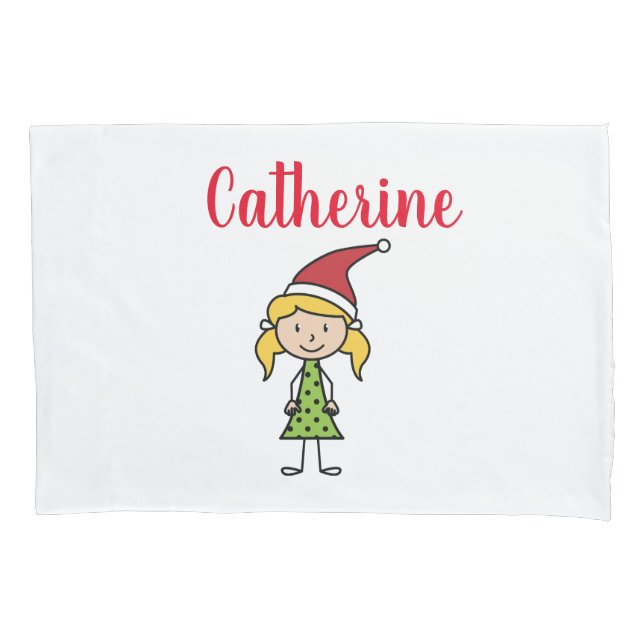 Girl Personalised Christmas Pillowcase (Front)