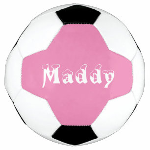 Girl personalised white and pink soccer ball