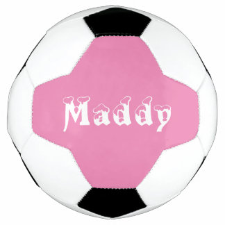 Girl personalised white and pink soccer ball
