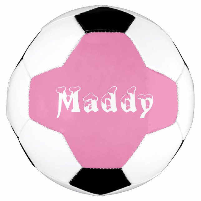 Girl personalised white and pink soccer ball (Front)