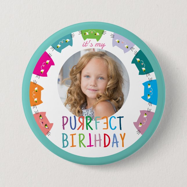 Girl Photo Birthday 7.5 Cm Round Badge (Front)