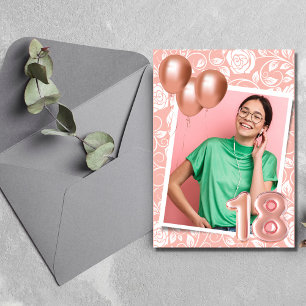 Girl Photo Pink 18th Birthday Party  Invitation