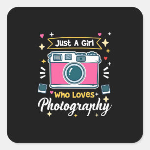 Girl Photography Square Sticker