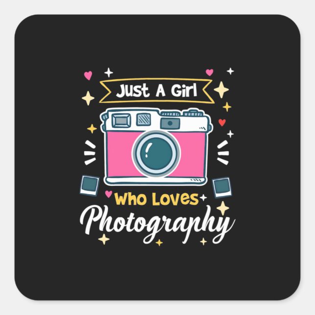 Girl Photography Square Sticker (Front)