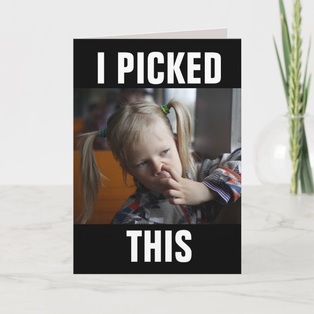 GIRL PICKING NOSE FUNNY BIG BIRTHDAY CARDS (Front)