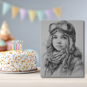 Girl Pilot Aviator Fun Aviation Birthday Postcard