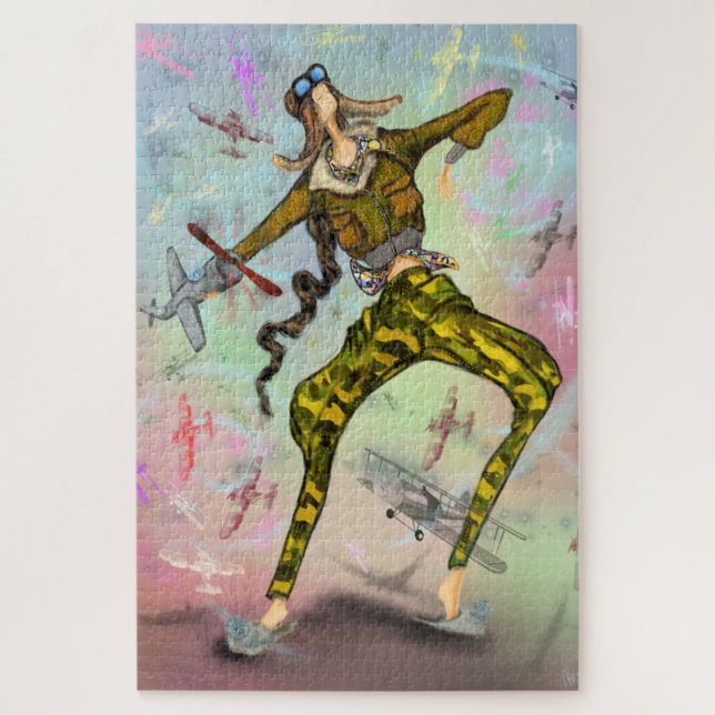 Girl Pilot Painting Puzzle (Vertical)