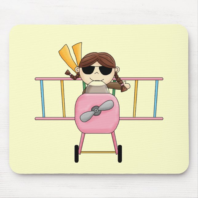 Girl Pilot T-shirts and Gifts Mouse Mat (Front)