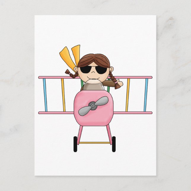 Girl Pilot T-shirts and Gifts Postcard (Front)