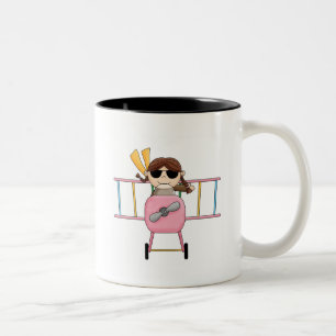 Girl Pilot T-shirts and Gifts Two-Tone Coffee Mug