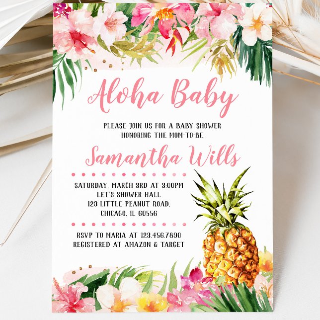 Girl Pineapple Baby Shower Invitation (Creator Uploaded)