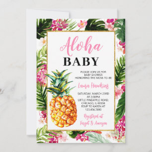 Girl Pineapple Baby Shower Invitation