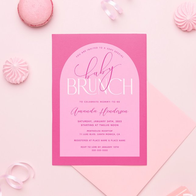 Girl Pink Baby Brunch Baby Shower Invitation (Creator Uploaded)