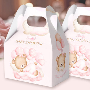 Girl pink Bear Baby Shower Favour Box
