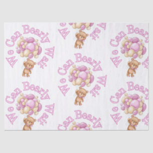 Girl Pink Bear Baby Shower Tissue Paper