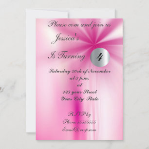 Girl Pink Birthday Party Invitation