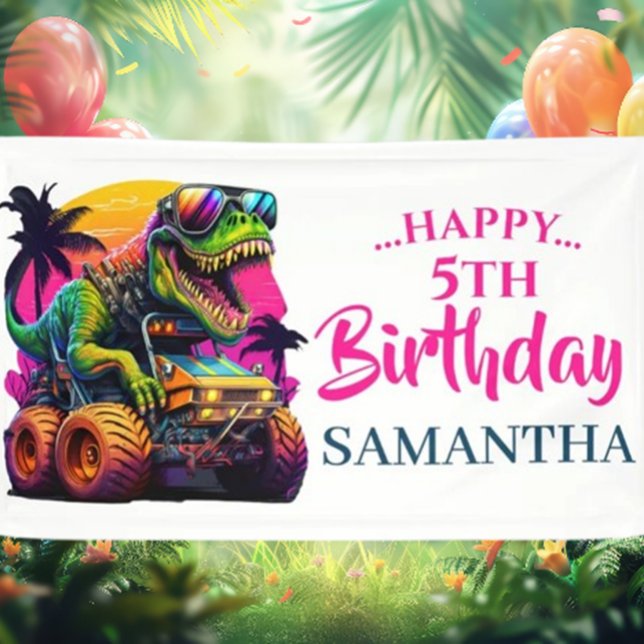 GIRL PINK Dino Jurassic  Banner (Add a splash of fun to your space with the GIRL PINK Dino Jurassic Banner!)