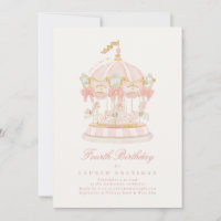 Girl Pink Fairytale Merry-Go-Round Birthday Party