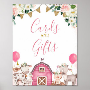 Girl Pink Farm Cards And Gift Sign