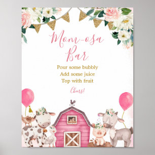 Girl Pink Farm Carousel Mum-osa Bar Sign