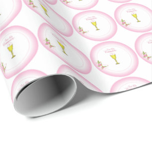 Girl Pink First Holy Communion, Chalice, Host, Ros Wrapping Paper