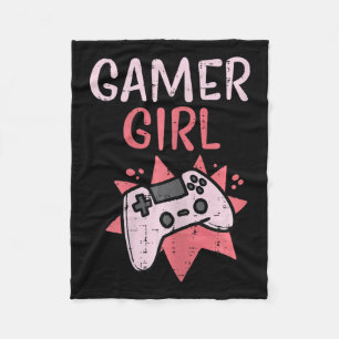 Girl Pink Game Controller Cute Video Gaming Women Fleece Blanket
