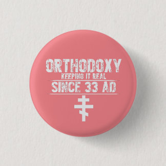 Girl Pink l Orthodox Cross l Church l Funny Saying 3 Cm Round Badge