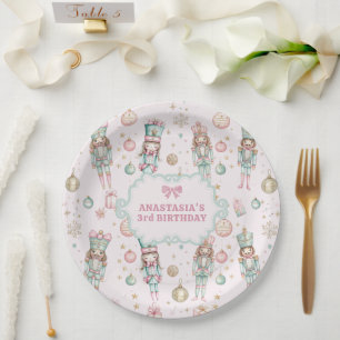Girl Pink Nutcracker Birthday  Paper Plate