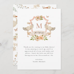 Girl Pink Thank You Card