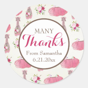 Girl Pink Tutu Baby Shower Classic Round Sticker
