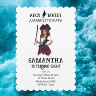 Girl Pirate Adventure Invitation