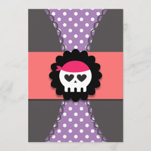 Girl Pirate Birthday Invitation for Kids