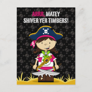 Girl Pirate Captain Postcard