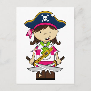 Girl Pirate Captain Postcard