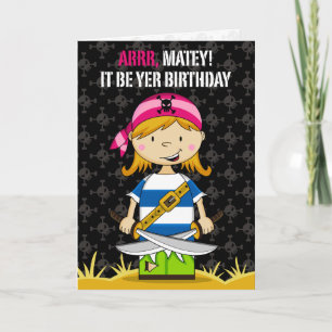 Girl Pirate Greeting Card