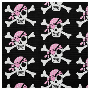 Girl Pirate Skull and Bones Black Fabric