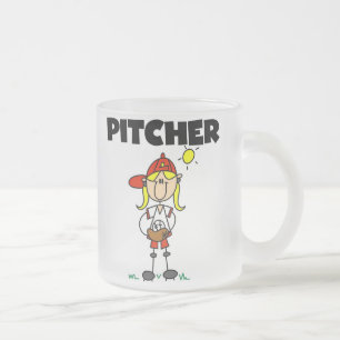 Girl Pitcher Frosted Glass Coffee Mug