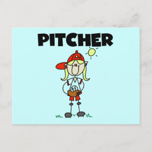 Girl Pitcher Tshirts and Gifts Postcard