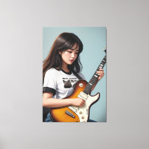 Girl Playing a Guitar 