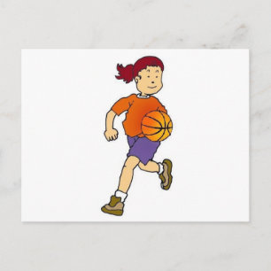 Girl Playing Basketball Postcard