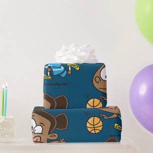 Girl Playing Basketball Wrapping Paper
