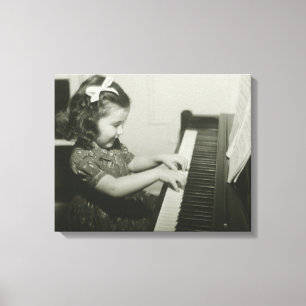 Girl Playing Piano Canvas Print