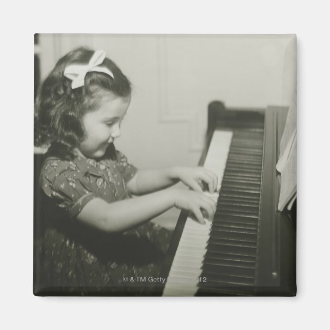 Girl Playing Piano Magnet (Front)