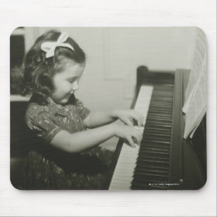 Girl Playing Piano Mouse Mat