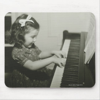 Girl Playing Piano Mouse Mat