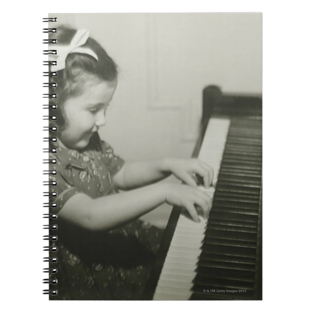 Girl Playing Piano Notebook (Front)