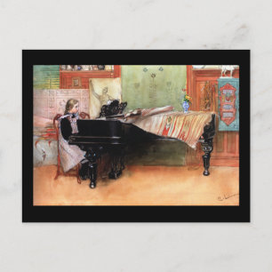 Girl Playing Piano Postcard