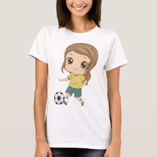 Girl Playing Soccer Adorable Kids Sports T-Shirt